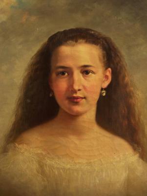 Painting - Portrait of Mary Elizabeth Bushnell (Mrs. Samuel C. Bushnell, 3/8/1852 to 1930)