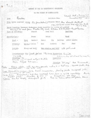 Census of Old or Distinctive Buildings in the State of Connecticut - Preston Mott  Home