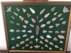 Display of Arrowheads and Stone Cutting Tools
