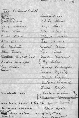 1976 Historical Quilt List