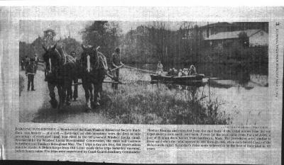 Windsor Locks Bicentennial and East Windsor Historical Society recreated canal boat ride. An articalefrom the Journal Inquirer dated Monday, May 3, 1976.
