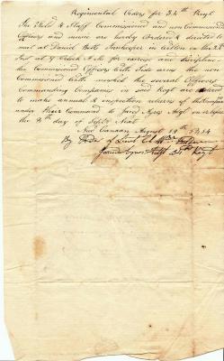 Regimental Orders for 34th Connecticut Militia