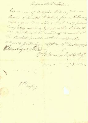 Regimental Orders for 34th Connecticut Militia