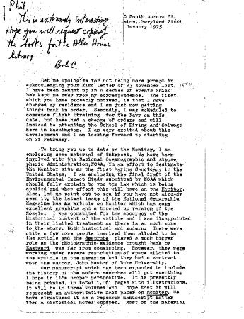Letter from Edward M. Miller