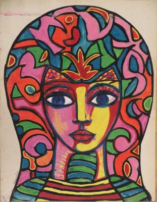 Portrait of a Girl with Floral Headdress