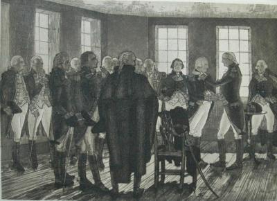 Dramatic Farewell at Fraunces Tavern, from the portfolio, The Bicentennial Pageant of George Washington