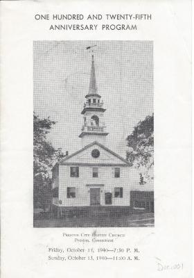 Preston City Baptist Church 125th Anniversary Program