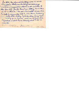 M. Hall's Notes on the Construction of the 3rd Church Building