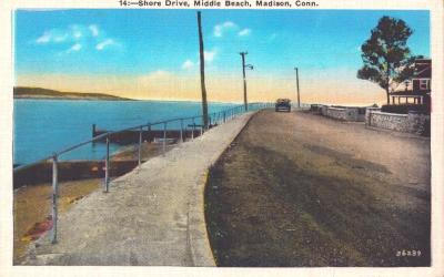 Postcard- Shore Drive, Middle Beach, Madison, Conn.