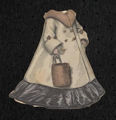 Toys and games: M. Lavinina Warren paper doll, winter coat with fur collar and muff