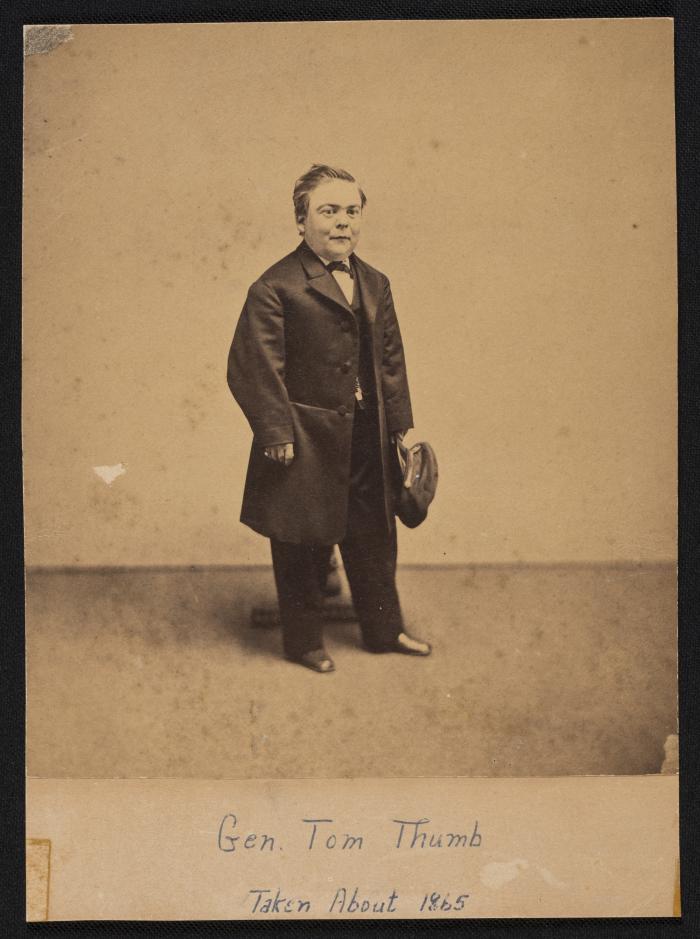 Photograph: Charles S. Stratton, full length portrait against plain background