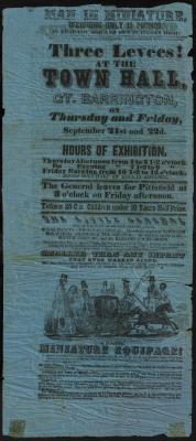 Advertisement: Handbill for "Man in Miniature (General Tom Thumb), arriving in Great Barrington"