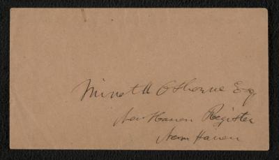 Letter: To Friend Osborne from P.T. Barnum, August 18, 1857