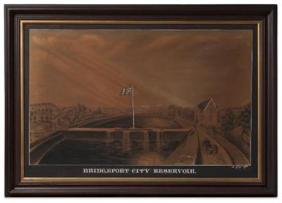 Painting: "Bridgeport City Reservoir" by L. Huge