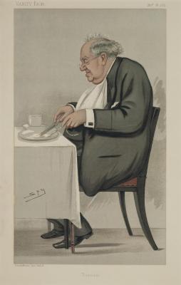 Print: Caricature Portrait of P. T. Barnum created for Vanity Fair, 1889 (owned by the Barnum Museum)