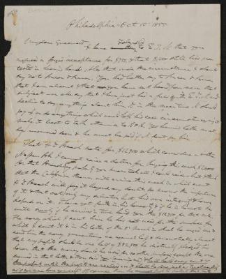 Letter: My dear Greenwood from P.T. Barnum, October 10, 1855