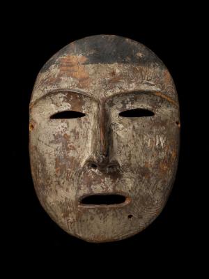 Ethnographic Material: Carved and painted ceremonial mask, Iñupiat (Native Alaskan Tribe) 