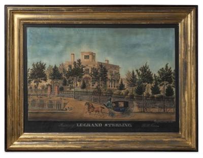 Painting: "Residence of Legrand Sterling" by J. Frederick Huge, 1846