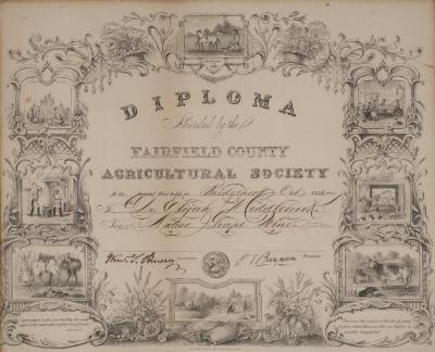 Document: "Fairfield Agricultural Society award signed by P. T. Barnum"