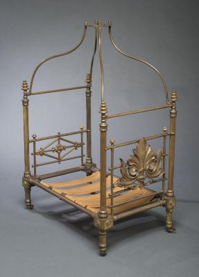 Furniture: Miniature canopy bed belonging to Charles S. Stratton