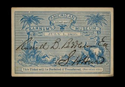 Ticket: Ticket to Barnum's American Museum