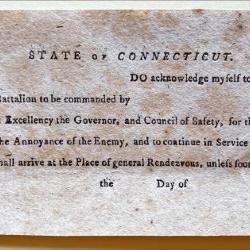 Enlistment Slip - Continental Army
