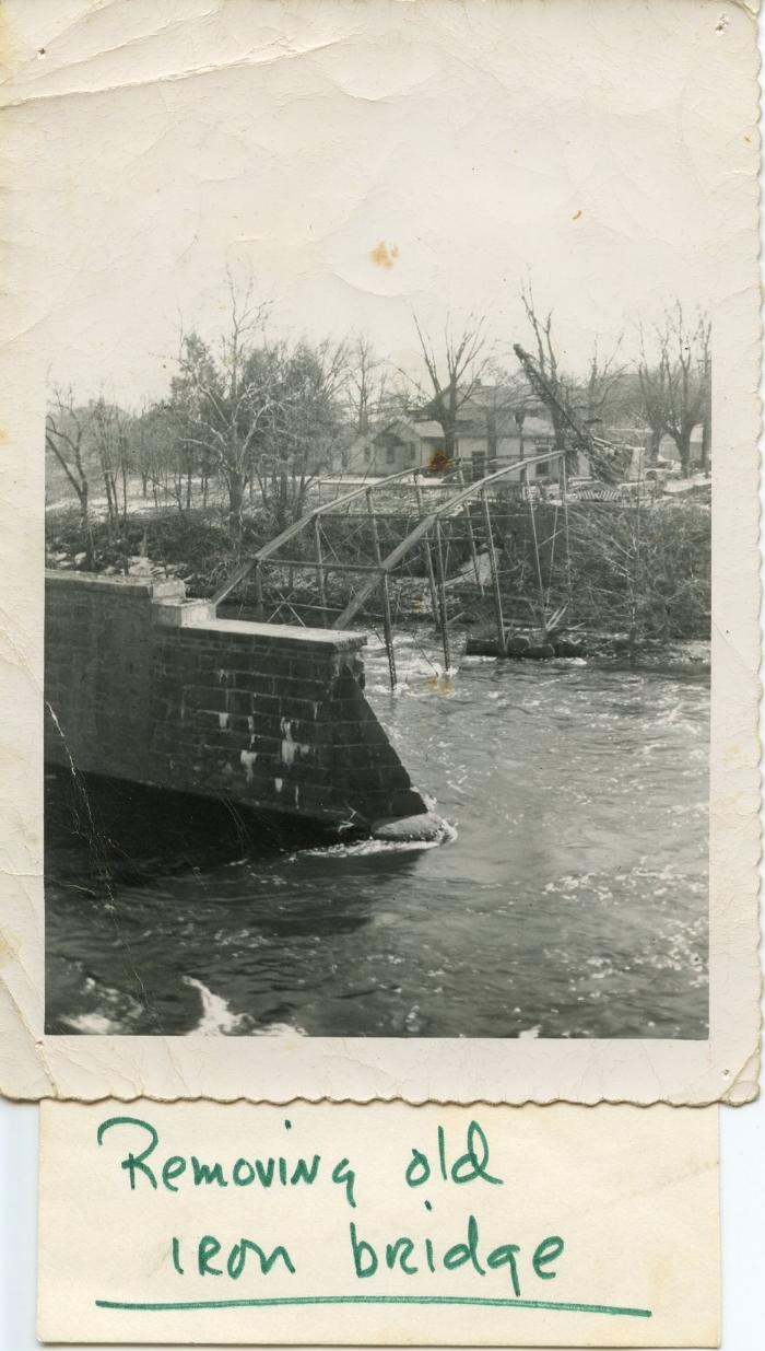 Removing Old Iron Highway Bridge Over Farmington River, 1953