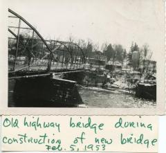 Old Highway Bridge During Construction of New Bridge, Poquonock, CT, 1953