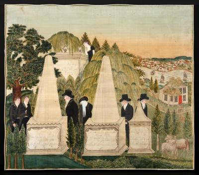 Painted Silk Mourning Picture