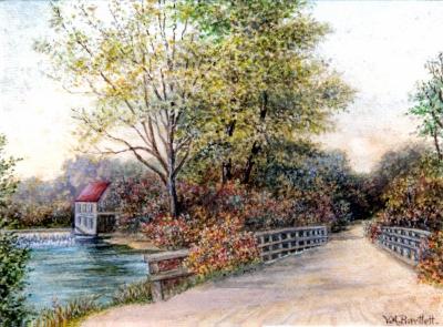 Painting - Bridge Over Hammonassett River at Duck Holes, Watercolor by Victoria Bartlett